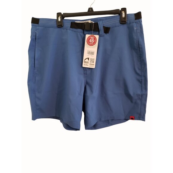 Mountain Belted Khakis Shorts Relaxed Fit Blue Men's  36w 6l - Picture 2 of 4
